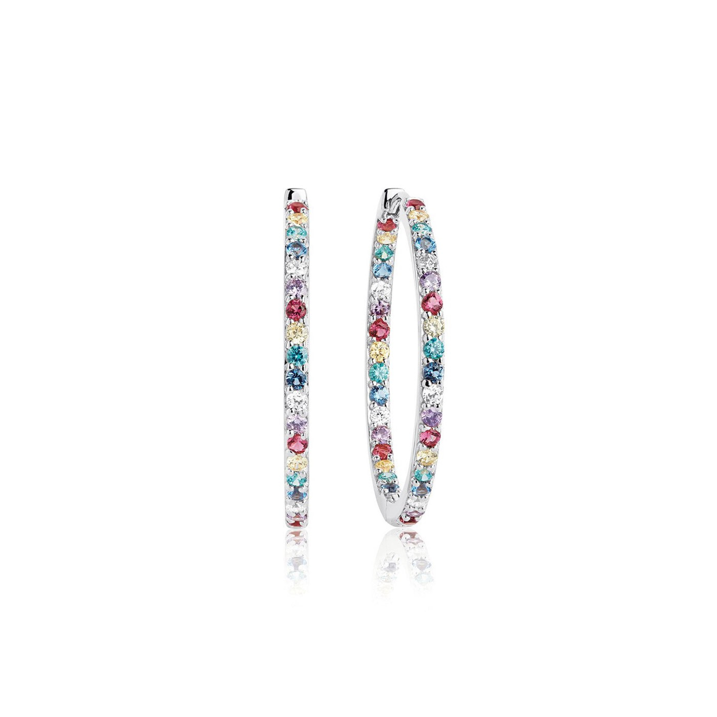 BOVALINO Earring Multi-coloured Zircons (silver)