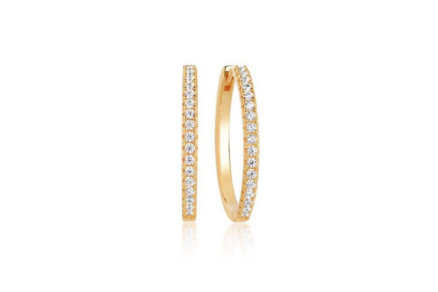 ELLERA X-GRANDE Earring White Zirkoner (Gold)
