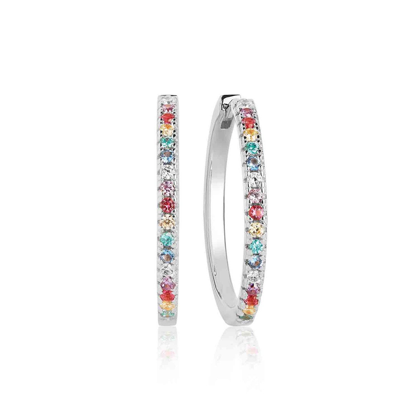 ELLERA X-GRANDE Earring Multi-coloured Zircons (silver)