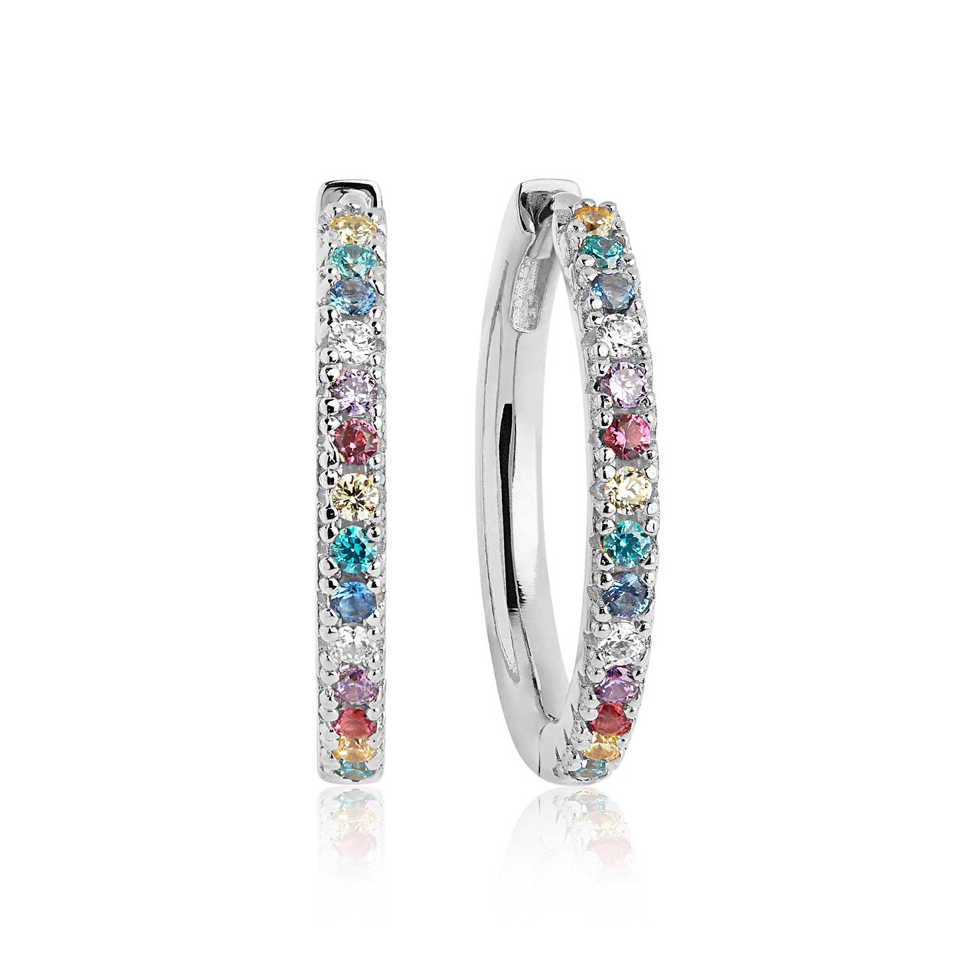 ELLERA GRANDE Earring Multi-coloured Zircons (silver)