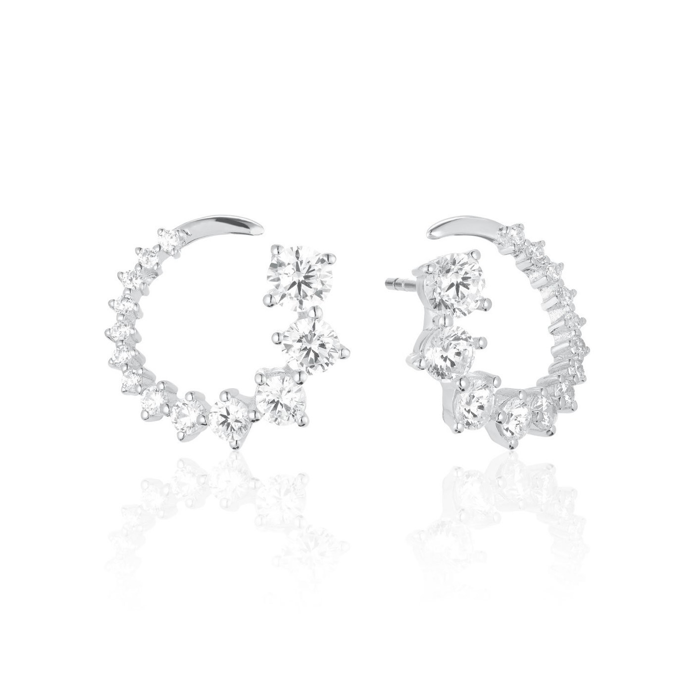 BELLUNO CIRCOLO Earring White Zirkoner (silver)
