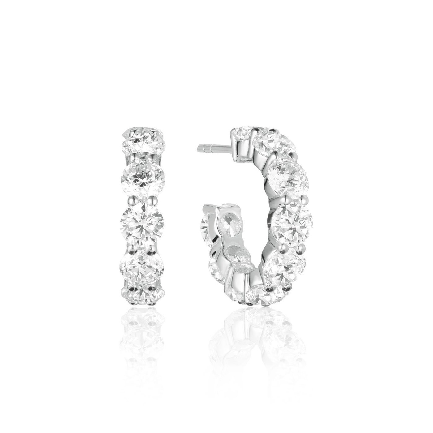 BELLUNO CREOLO Earring White Zirkoner (silver)