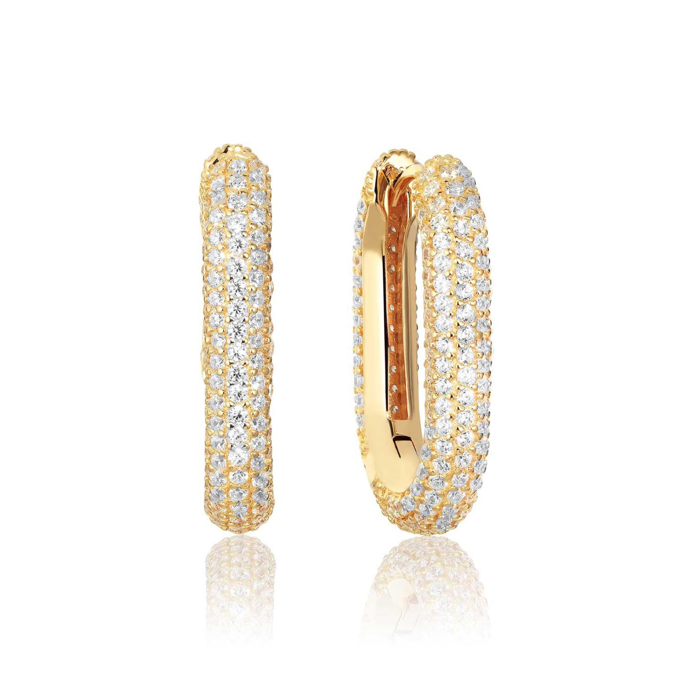 CAPRI MEDIO Earring White Zirkonia (Gold)