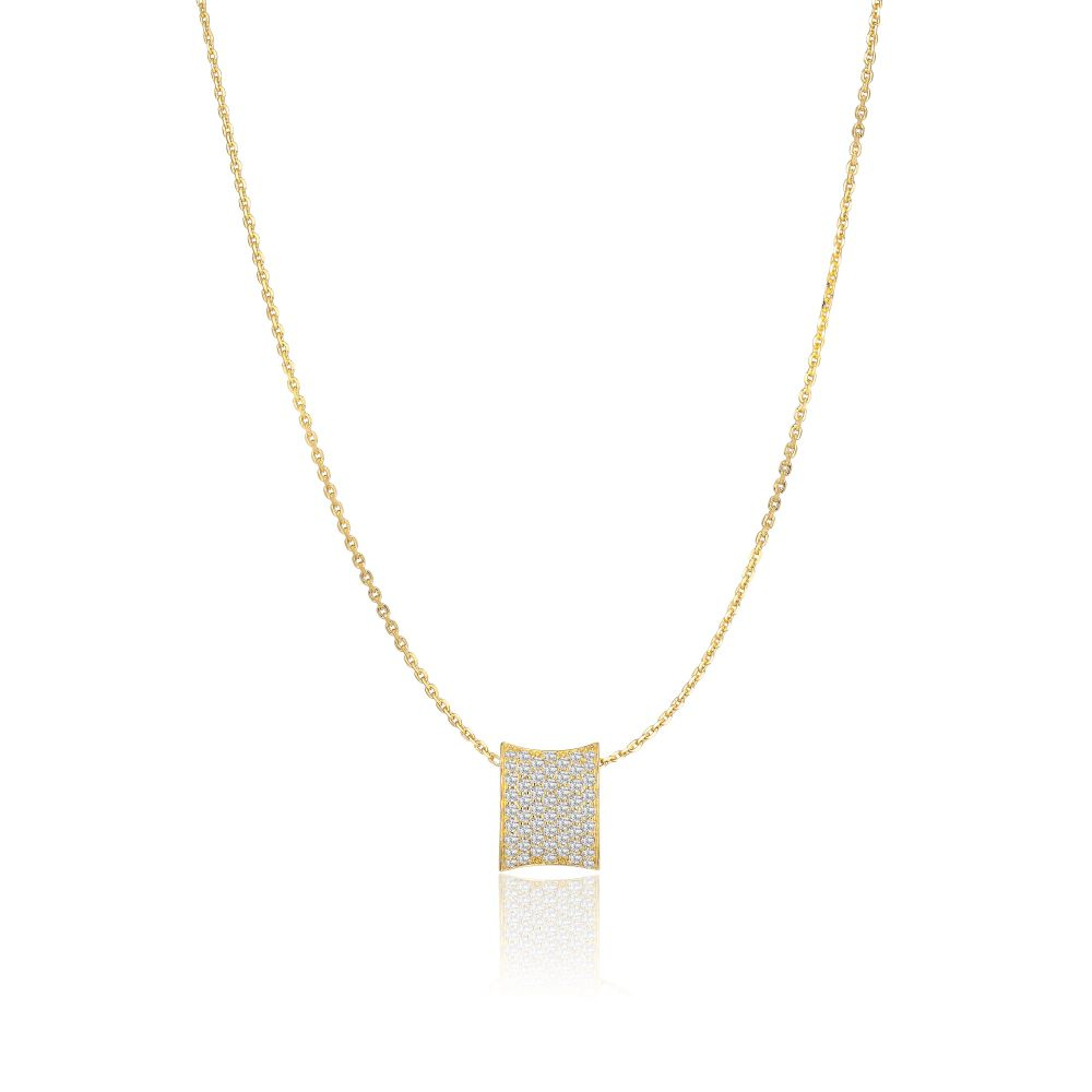 Feline Concavo - 18k Goldpläterad, med vita zirkoner Necklaces