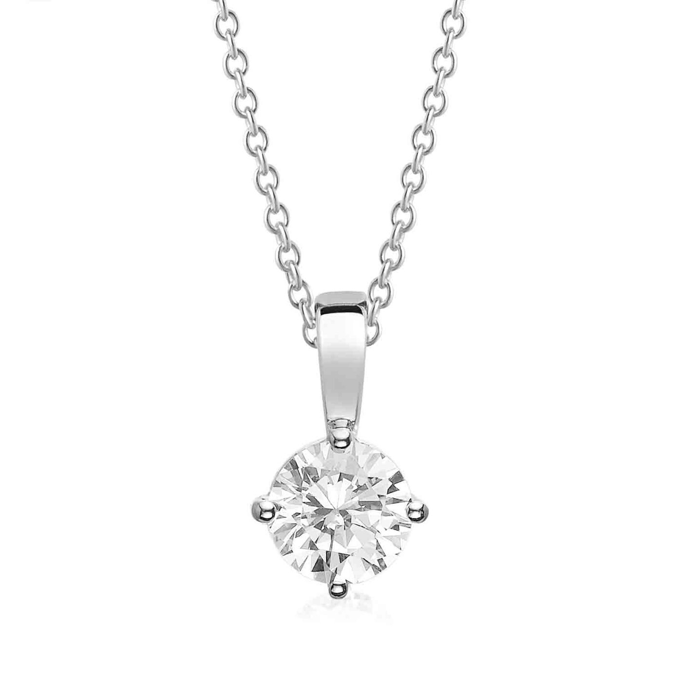 PRINCESS ROUND Necklaces White Zirkoner (silver) 45 cm