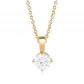 PRINCESS ROUND Necklaces White Zirkoner (Gold) 45 cm