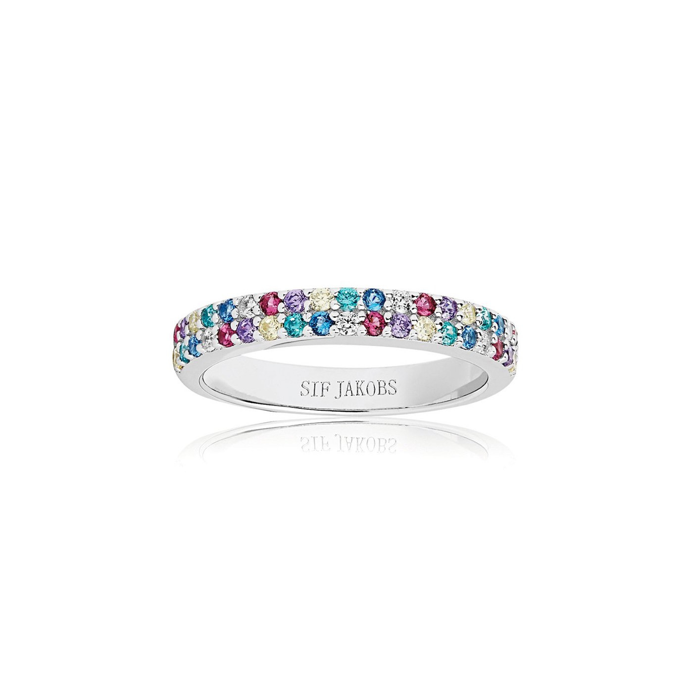 CORTE DUE ring Multi-coloured Zircons (silver)