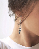 Women Unite long Earring Silver